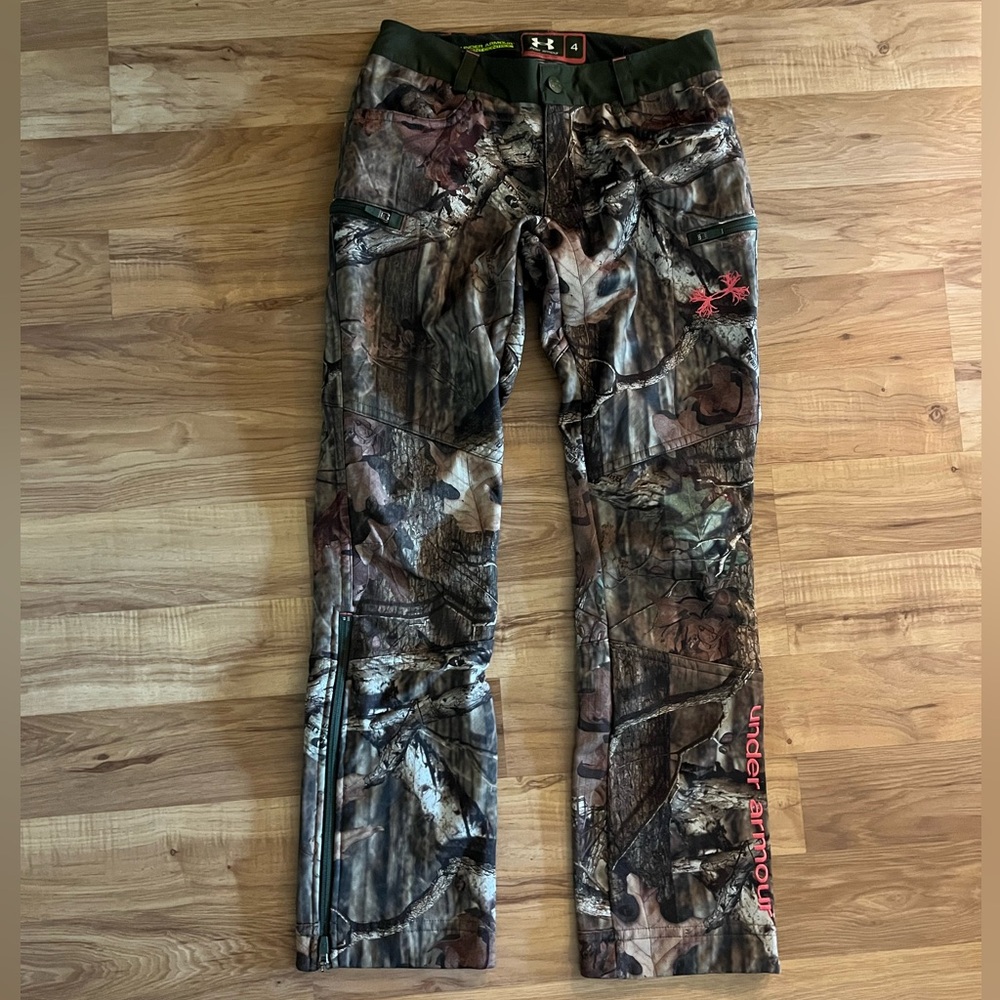 Under Armour Woodland Camo Pants with Pink Accents